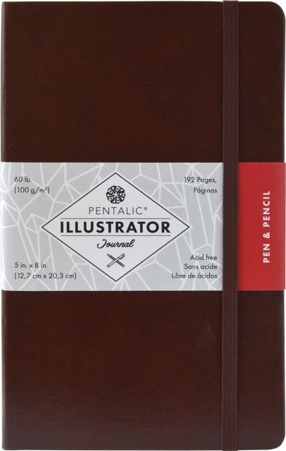 Pentalic Mocha 5x8  60 lb. (100 gsm) Illustrator Journals 192 Page Book