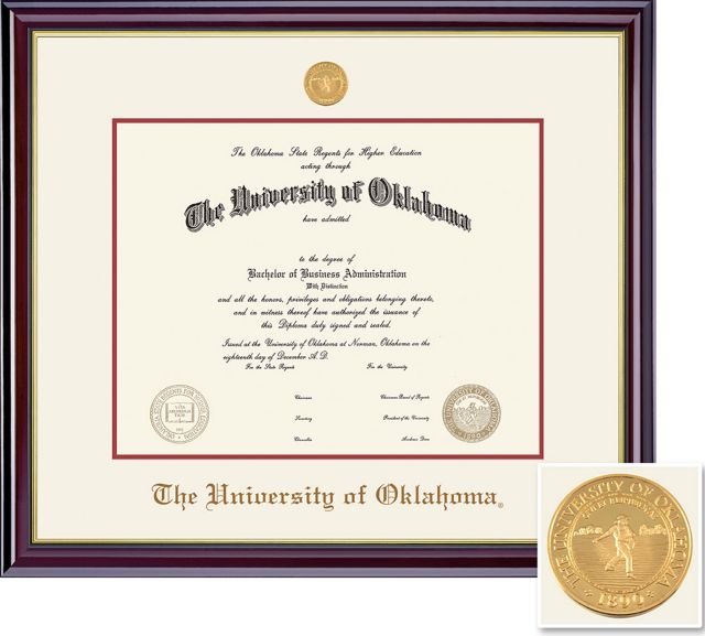 University of Oklahoma 8.5'' x 11'' Windsor Diploma Frame