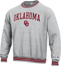 University of Oklahoma Reverse Weave Crew with Yarn Dye Trim - ONLINE ONLY