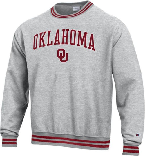 University of Oklahoma Reverse Weave Crew with Yarn Dye Trim - ONLINE ONLY