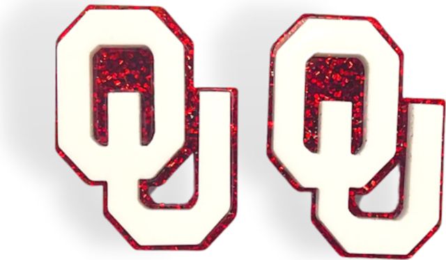 University of Oklahoma Glitter Stud Earrings
