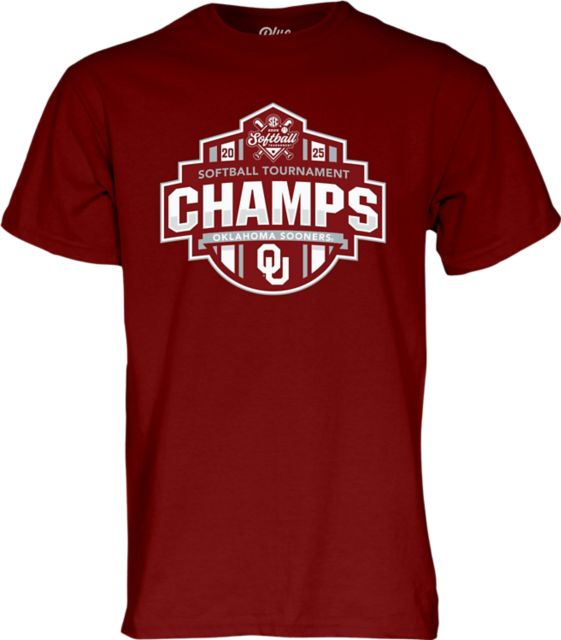University of Oklahoma Softball 2025 SEC Tournament Champions Locker Room Short Sleeve T-Shirt